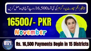 BISP 8171 November 2025 Update: Rs. 16,500 Payments Begin in 15 Districts